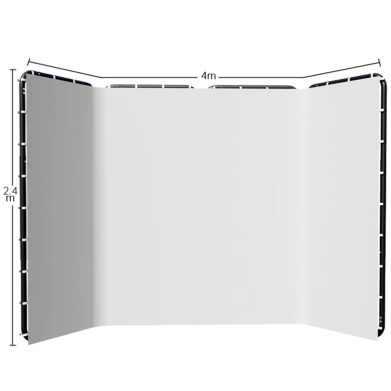 Foldable Green White Screen Photo Booth 2.4X4M Large Chroma Key Backdrop Quick Setup Film Maker Festival Christmas Party