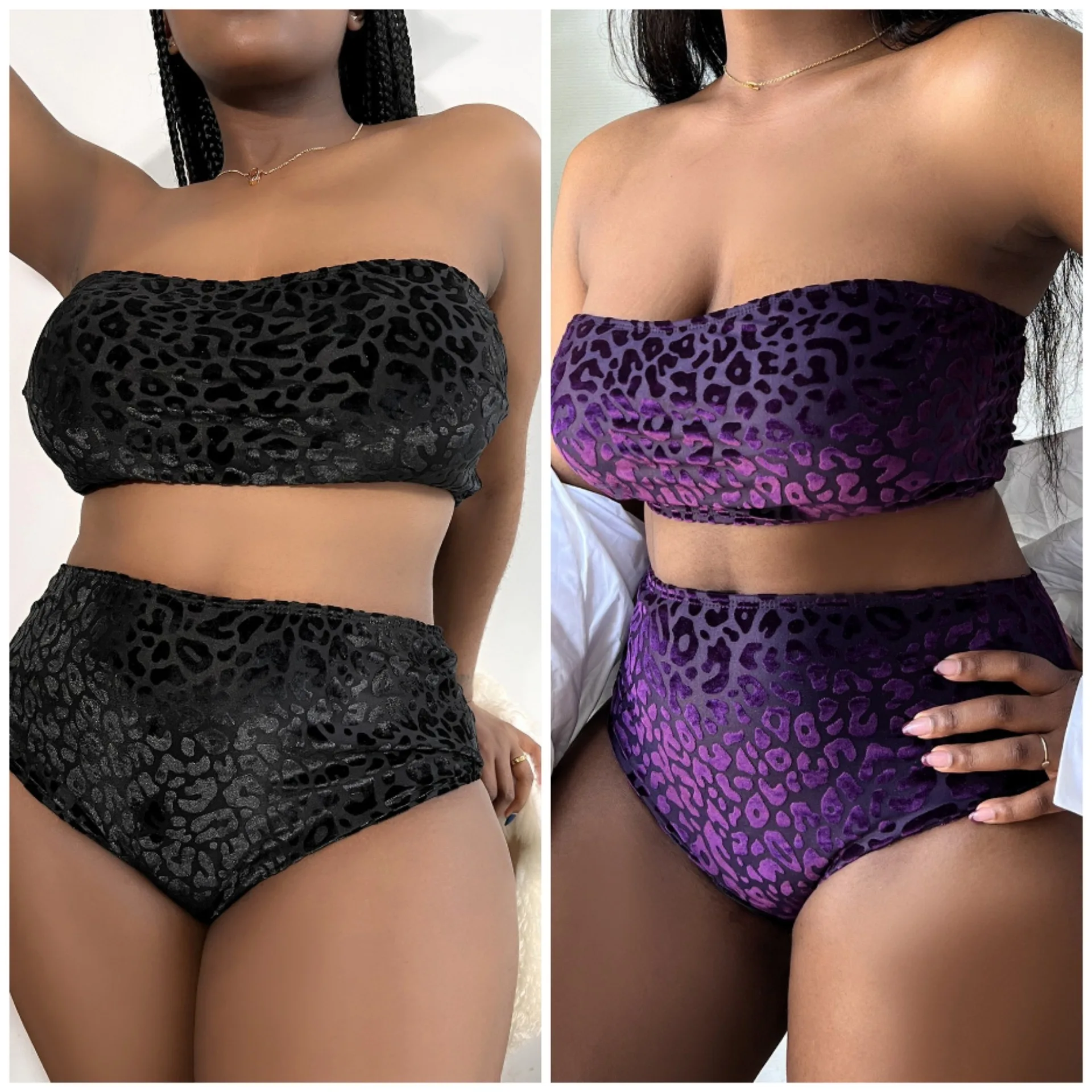 0XL - 4XL New Leopard Bikini Plus Size Large Size Swimwear Women Swimsuit Female Two-pieces Bikini set Bather Bathing Suit