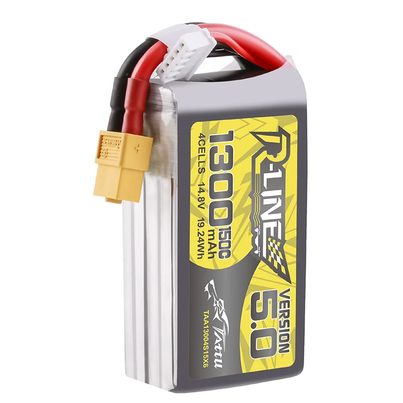 TATTU-R-LINE 5.0 14.8V 1300mAh 150C batteria LiPo con spina XT60 per elicottero RC Quadcopter FPV Racing Drone parti batteria 4S