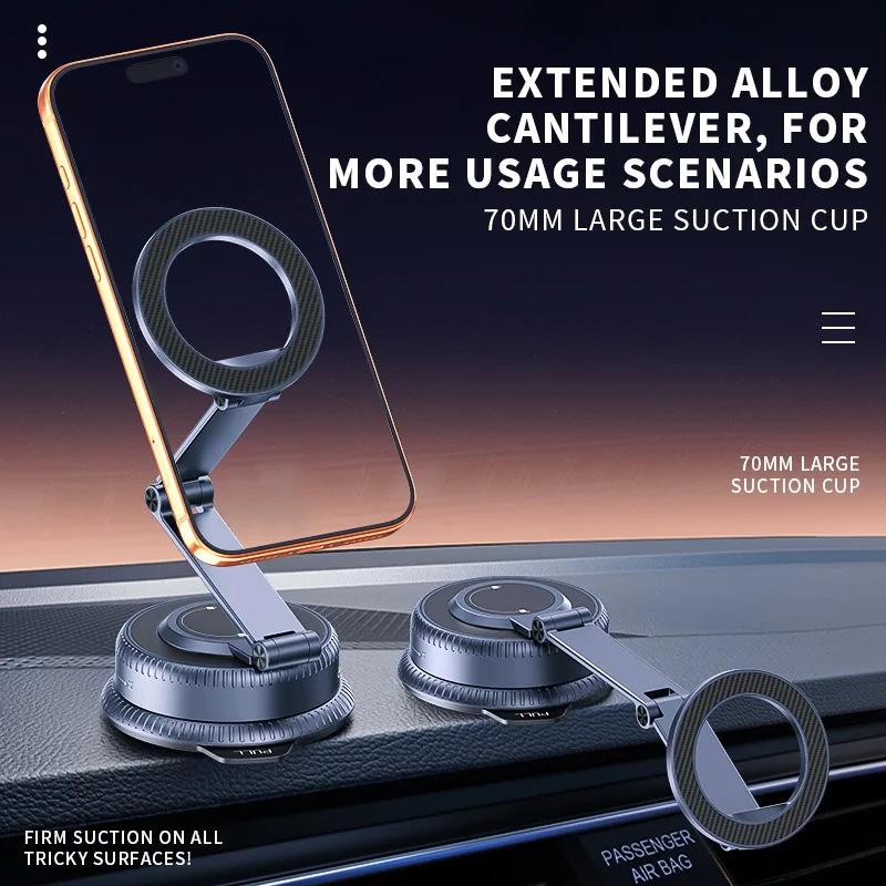 360‑Degree Rotatable Magnetic Car Phone Holder Universal in‑Vehicle Metal Navigation Stand Multifunctional Desktop Smartphone