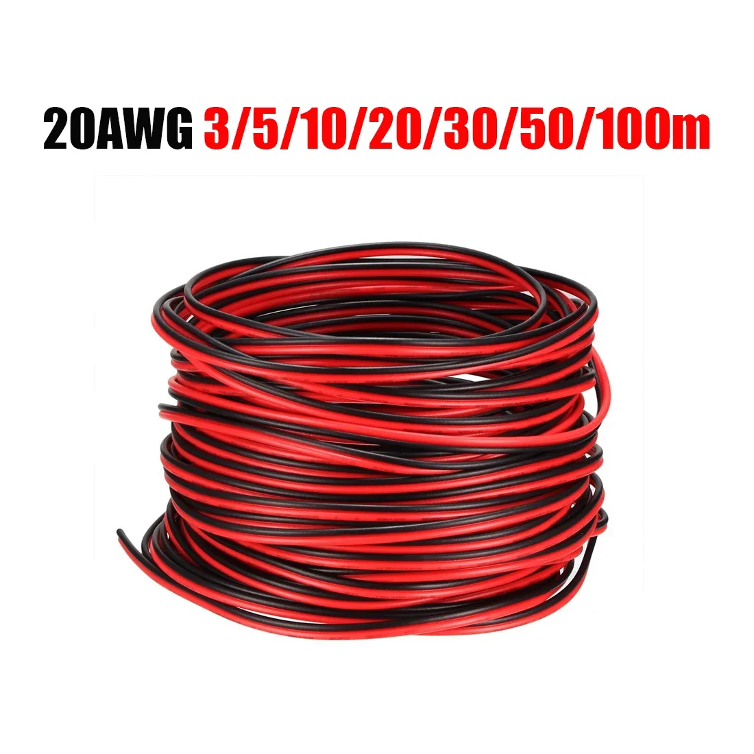 

3-100m 2pin 20 AWG UL2468 Tinned Copper Electric Wire LED Extension Cable For 12V 24V LED Strip Tape String Connect Lamp Bulb