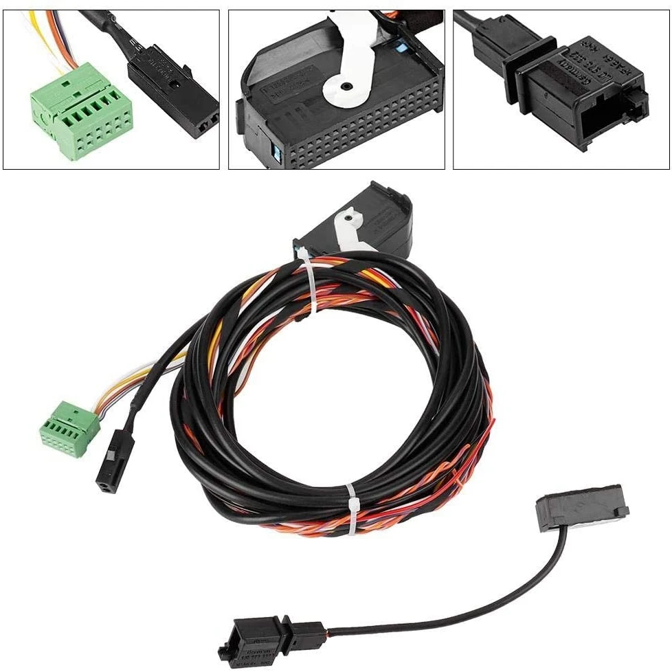 Excellent-Car Bluetooth Module Wiring Harness Cable Microphone Kit Fit For Golf 6 Magotan RCD510 RNS510 8X0035447A
