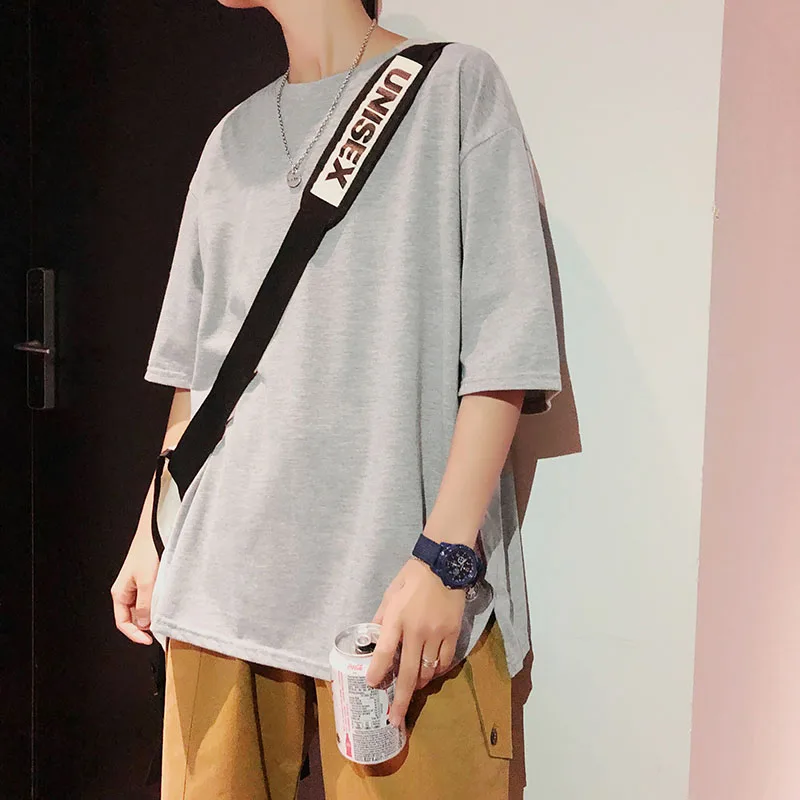 MEN'S summer short sleeve T-shirt trendy loose thin crew neck half sleeve tshirt Korean style male tee tops