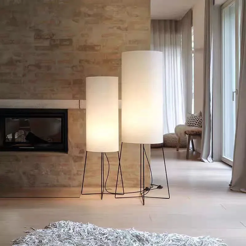 

Led Wabi Sabi Cloth Standing Lamp Designer Column Floor Light for Living Room Bedroom Study Creative Ambient Art Corner Lamp