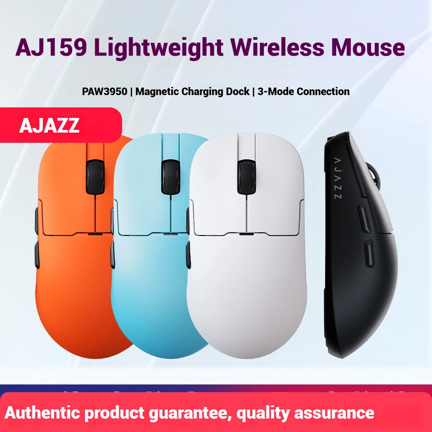 

AJAZZ AJ159apex Wireless Bluetooth Gaming Mouse with Triple Mode and Seat Charge 8000Hz PAW3950 for Computer and Office Use