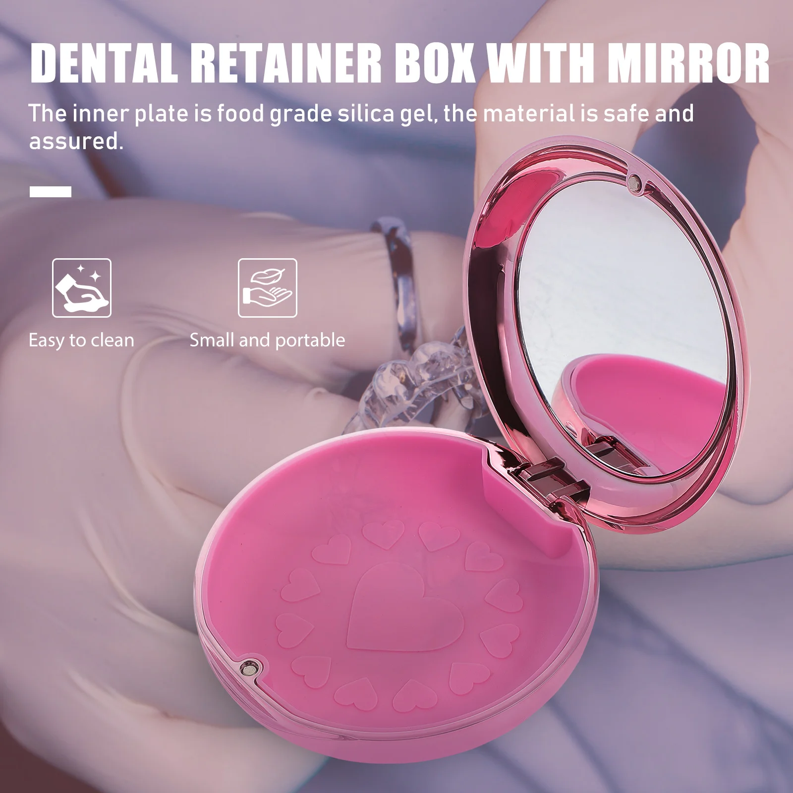 

1pc Retainer Box Portable Orthodontic Case Dental Storage Mini Fake Guard Container Oral Care Lightweight Durable For Dentures