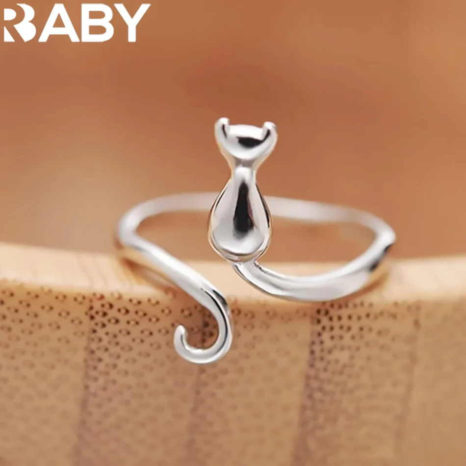 925 Sterling Silver Cat Rings For Women Engagement Luxury Designer Jewelry Female Offers With Free Shipping URBABY Jewellery