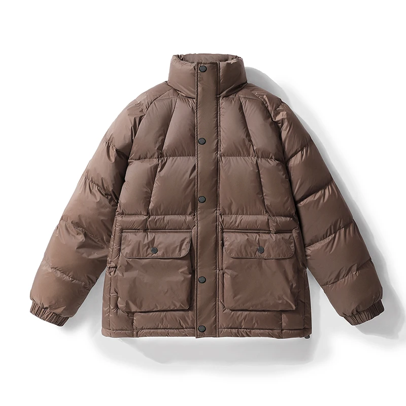 Stand Collar Windproof Men Parkas Fashion Thicken Warm Male Clothes Solid Color Comfortable Cotton Jackets All-match New Style