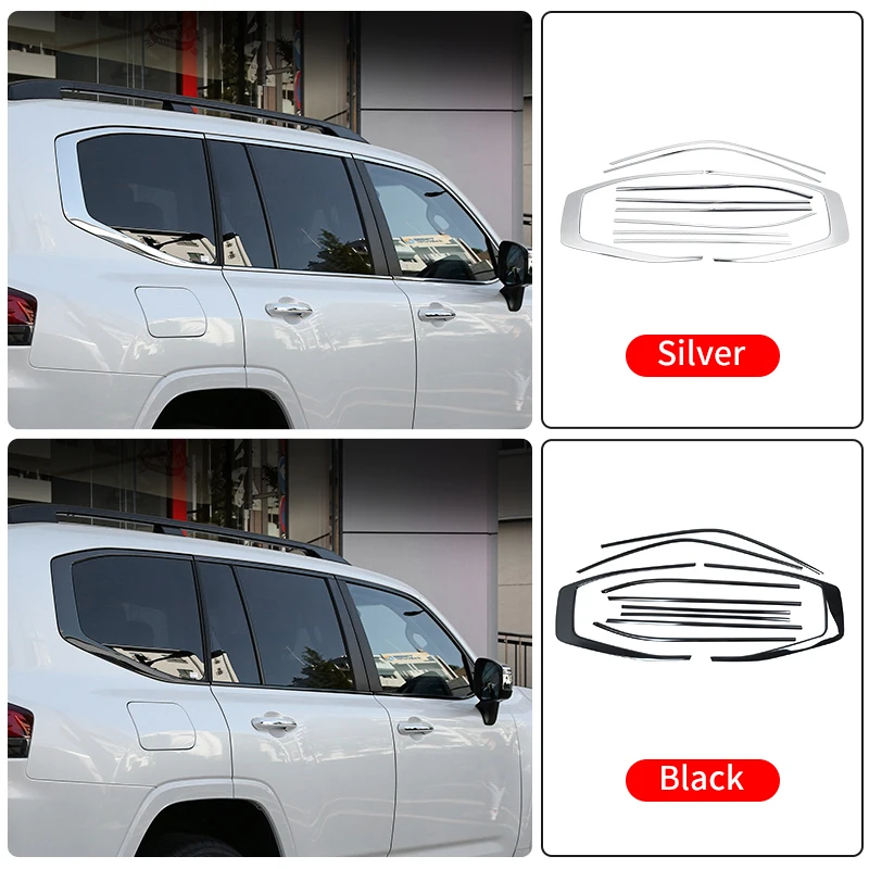 

For Toyota Land Cruiser 300 2021-2025 Lc300 Window Exterior Decoration Accessories, Upgrade Stainless Steel Trim Strip,