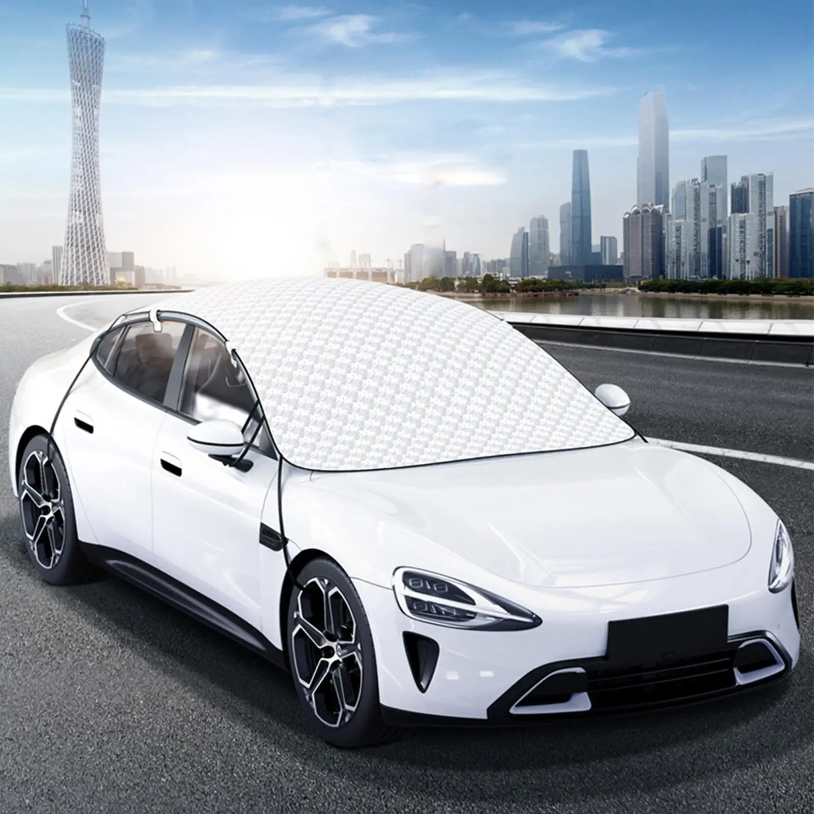 

Windshield Snow Cover Windproof Top Protector Car Body Cover For Cold Weather Overnight Parking Garage School Travel Holiday
