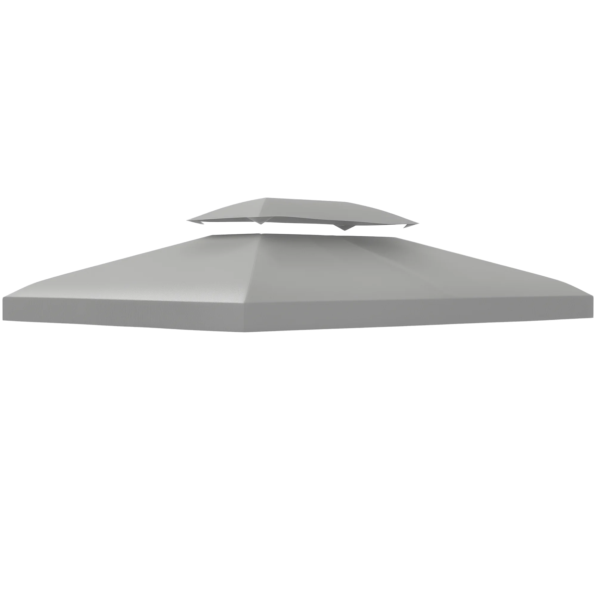 Outsunny Roof de rechange Pavillon de jardin en métal 3x4 Toit de tente de fête Gris clair 3