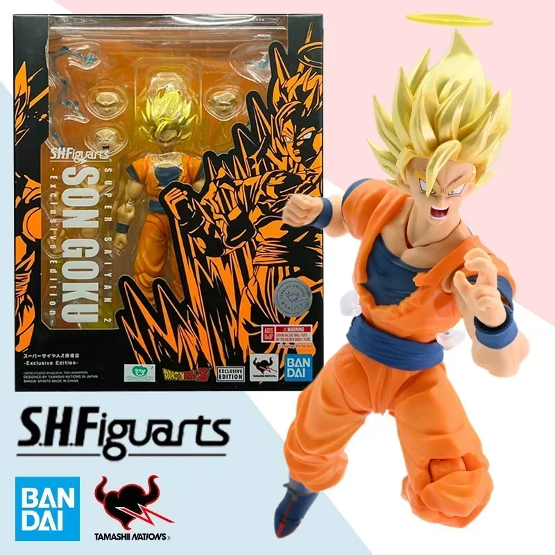 

Оригинальная Bandai Dragon Ball Z, супер сайян 2, Сон Гоку, Эксклюзивное Издание, готовая модель SDCC, экшн-фигурка, игрушка в подарок