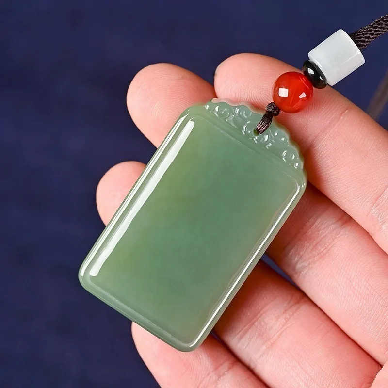 

New Natural Blue and White Jade No Matter Brand, Classic Simple and Versatile Pendant