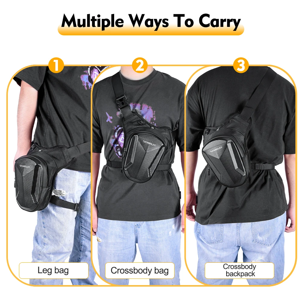 NEWBOLER دراجة نارية الساق الجانب حقيبة إيفا هارد شل في الهواء الطلق حقائب الخصر عادية دراجة نارية الهاتف المحمول محفظة الورك بوم حزمة