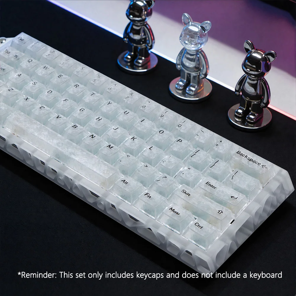 Carbon Fiber Textured Keycaps Japanese Korean Russian Layout 132 Keys Cherry Profile Transparent Key Caps for Mechanical Keyboar