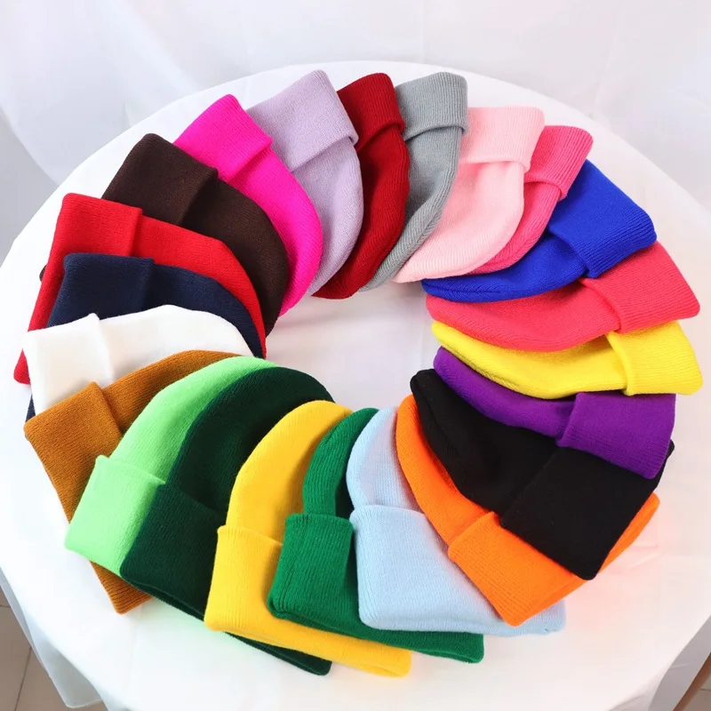 38 Colors Newest Unisex Hats Wool Acrylic Knitted Cap Women Men Beaines for Autumn Winter Warm Elastic Skullies Solid Gorras