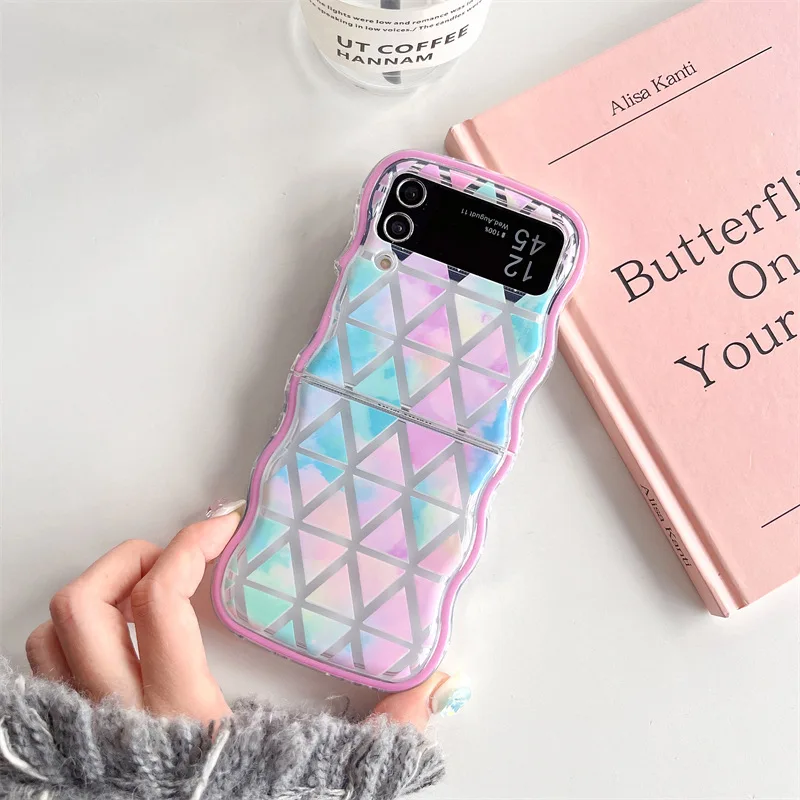 Capa de telefone gráfica colorida criativa, tampa traseira rígida para PC, Samsung Galaxy Z Flip 3, Z Flip 4, Z Flip 5, ZFlip5