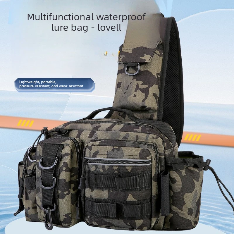 Water Resistant New Lure Bag Fishing Tackle Crossbody Shoulder Waist Pack for Men OutdoorSports Travel Durable Scratch Resistant