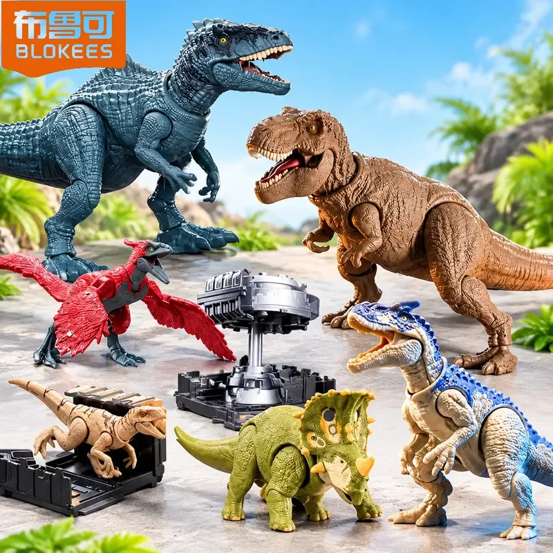 BLOKEES Jurassic World Terraventure Season4 Dinosaur Diffusion Crisis Blind Box Assembly Model Kit Action Figure Collectible Toy