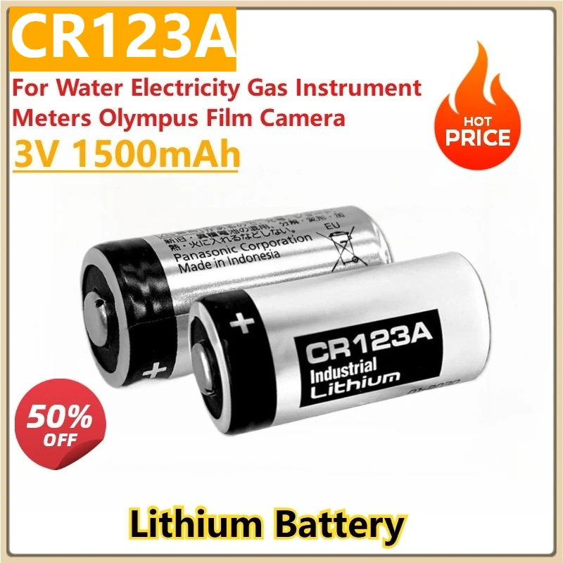 

New Lithium Battery 3V 1500mAh CR123A CR2 for Water Electricity Gas Instrument Meters Olympus Film Camera