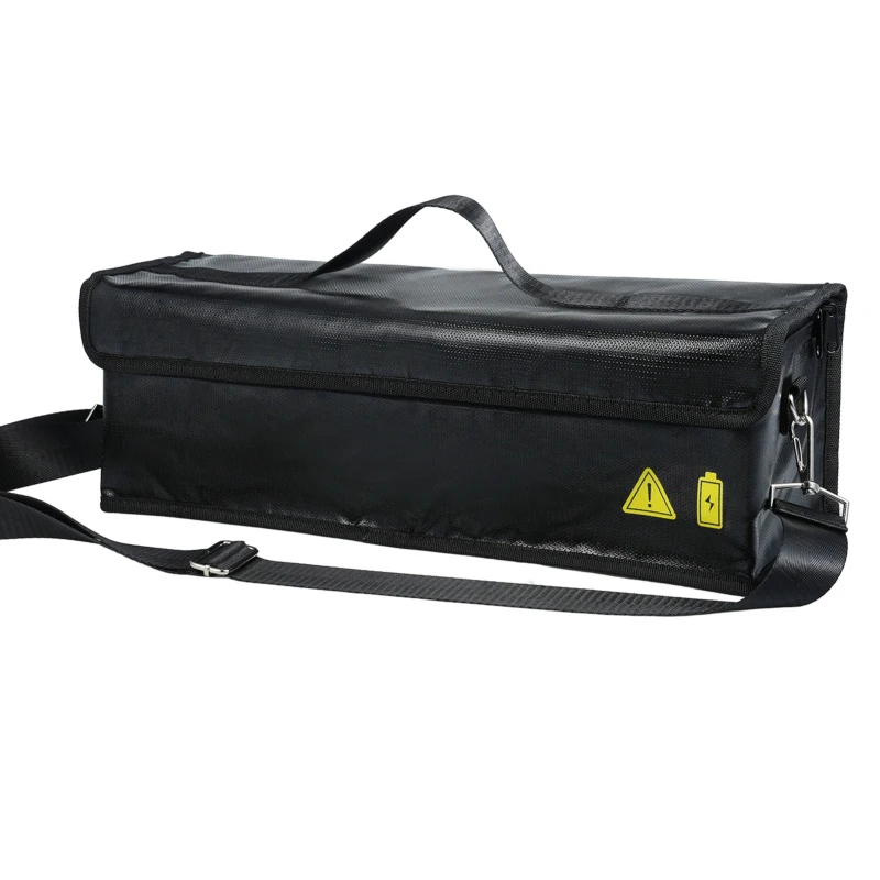 

Fireproof Waterproof Battery Bag Lipo Safe Charging Bag Protection Pouch for Storage with Invisable Side Charging Port Strap