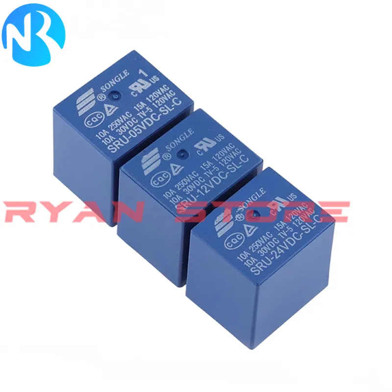 5PCS 100% New Power Relay SRU 05V 12V 24VDC SL A -SL-C 4Pin 5Pin 15A T70 SRU-05VDC-SL-A SRU-12VDV-SL-C SRU 05VDC 24VDC SL C -A