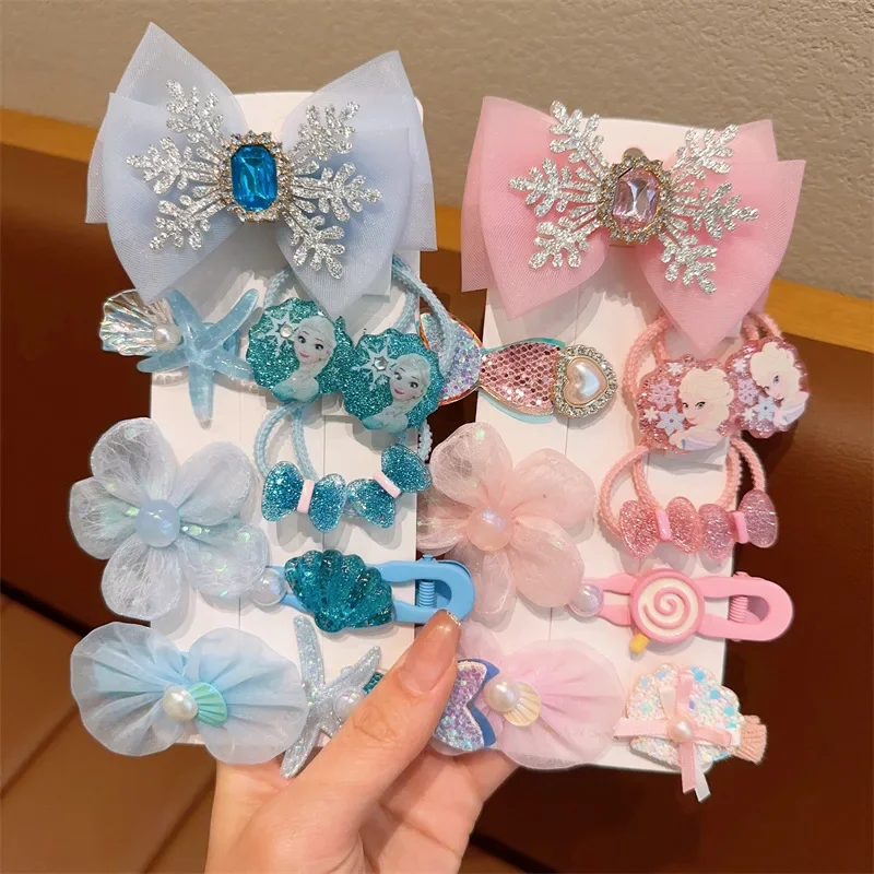 

Kawaii Frozen Elsa Toddler Girls Hairclip Princess Girl Cute Bow tie ribbon Hair Clips Hair accessories Children Girl Party Gift