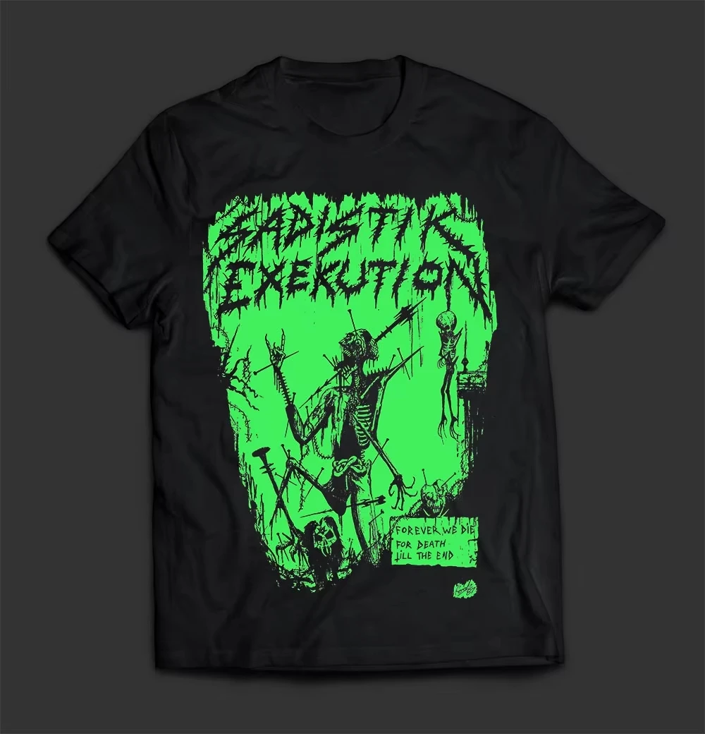 

SADISTIK EXEKUTION Forever We Die T Shirt Tee Women Cotton Short Sleeve Retro Hip Hop Rock Band Tops Women Clothing Streetwear