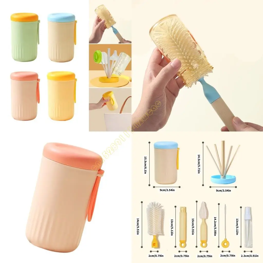 

Baby Bottle Cleaning Set 360 Degree Rotating Brush Portable Baby Bottle Brushes DXAD