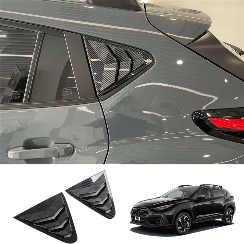 

For Subaru Crosstrek 2023 2024 Car Rear Window Louver Cover Trim Parts ABS Carbon Fiber