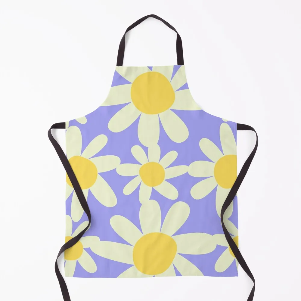 

Yellow, Light Steel Blue, and Cream Floral Pattern Design by Christie Olstad Apron painters Woman Kitchen Apron