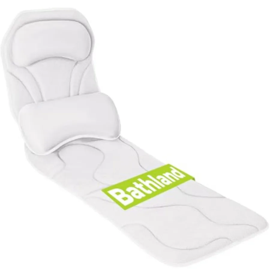 

Full Body Bath Pillow for Tub - Extra Long and Thick Tub Pillow with Head, Back and Lumbar Support, 168 Non-Slip Suction Cups,