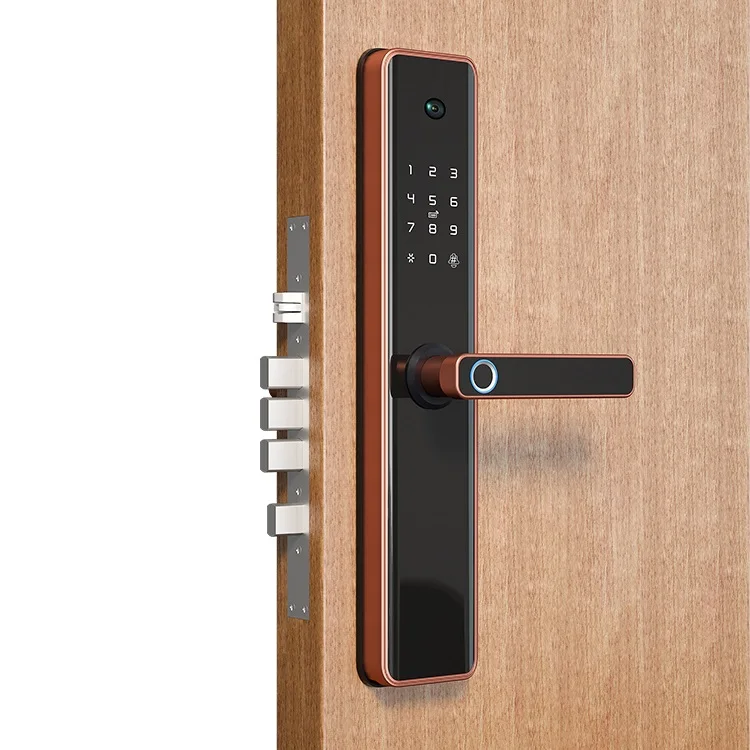 Guangdong Home Waterproof Alexa TTlock Wifi Digital Electronic Fingerprinting Bedroom Sliding Cylinder Gate Tuya Smart Door Lock