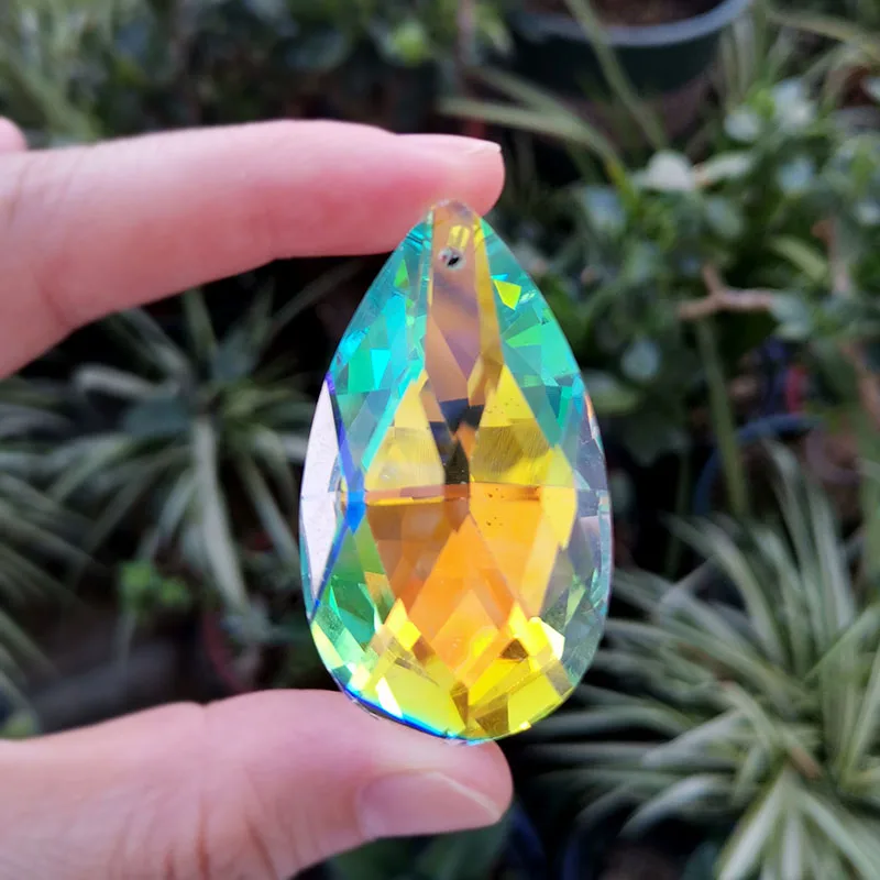 Crystal Tear Drops Hanging Pendant Crystals Suncatcher Chandelier Prism Lamp Bead Parts Home Wedding Decor Light Sun Catcher