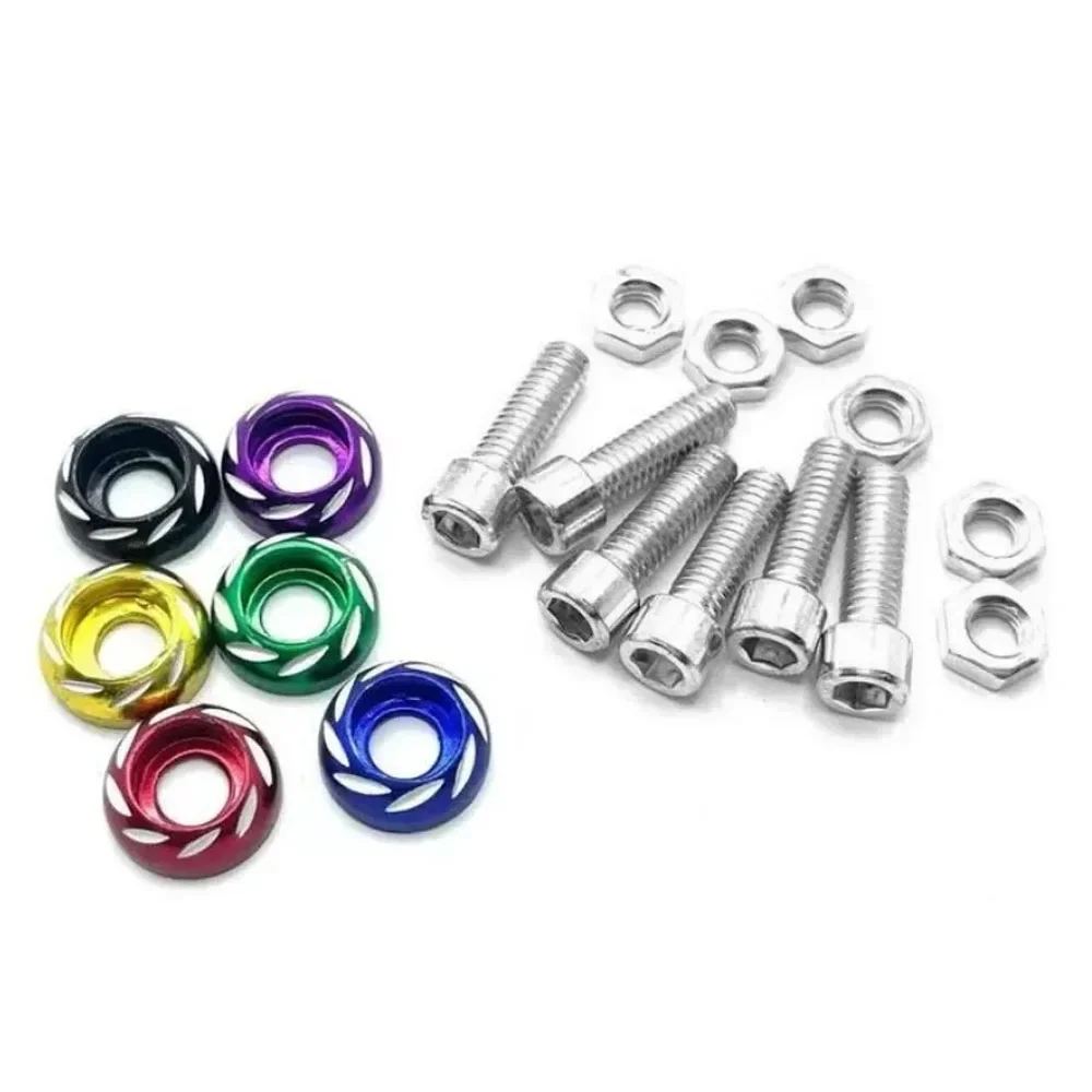 10pcs Universal Screw Nut Alloy Color Plate Coverset Cowling Motorcycle Aluminum Washer Body Cover Skru