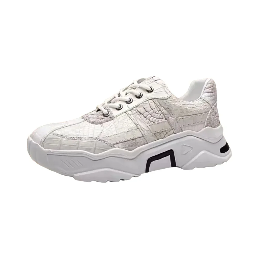 

2025 new arrival Genuine Leather crocodile skin casual shoes men Sneaker pdd728