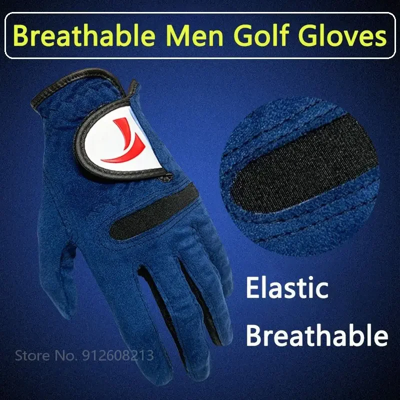 TTYGJ 1 Pcs Men Left Right Hand Sports Gloves Male Breathable Soft Golf Gloves Non-slip Golf Mitten Microfiber Cloth Sports Aids