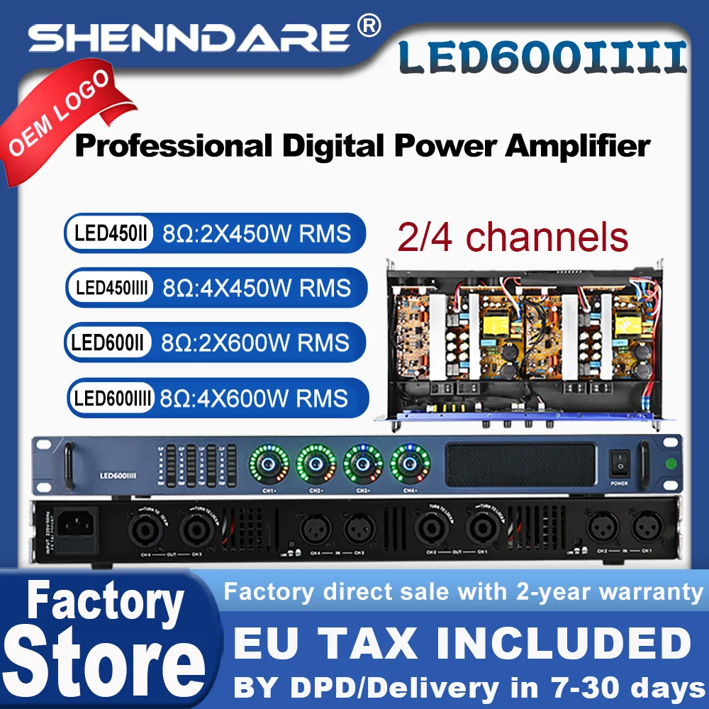 

SenMicre LED450 4X450 Вт, 8 Ом, цифровой усилитель мощности, 4-канальный профессиональный усилитель звука, DJ-сабвуфер, AMP 4X1200 Вт, 4 Ом, линейный массив, предусилитель, караоке, сценическое аудиосистема