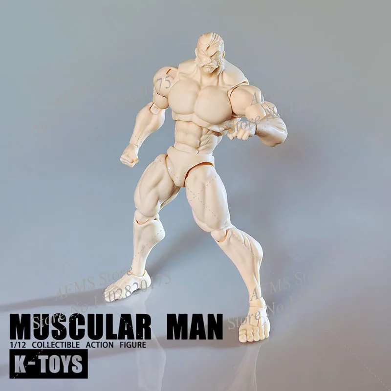 

KToys KT01 1/12 Scale Collectible Figure Male Muscle Body Super Flexible Joints Model 18.5Cm Action Figue Soldier Dolls