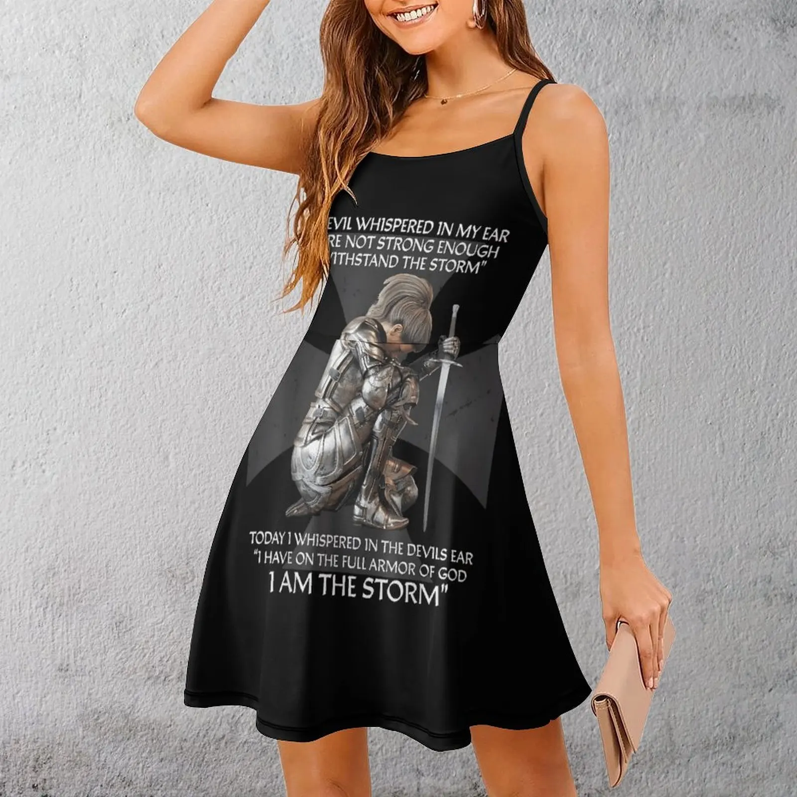 

Sexy Woman's Gown The Dress Armor of God Strength Women's Sling Dress Hot Sale Vacations Humor Graphic