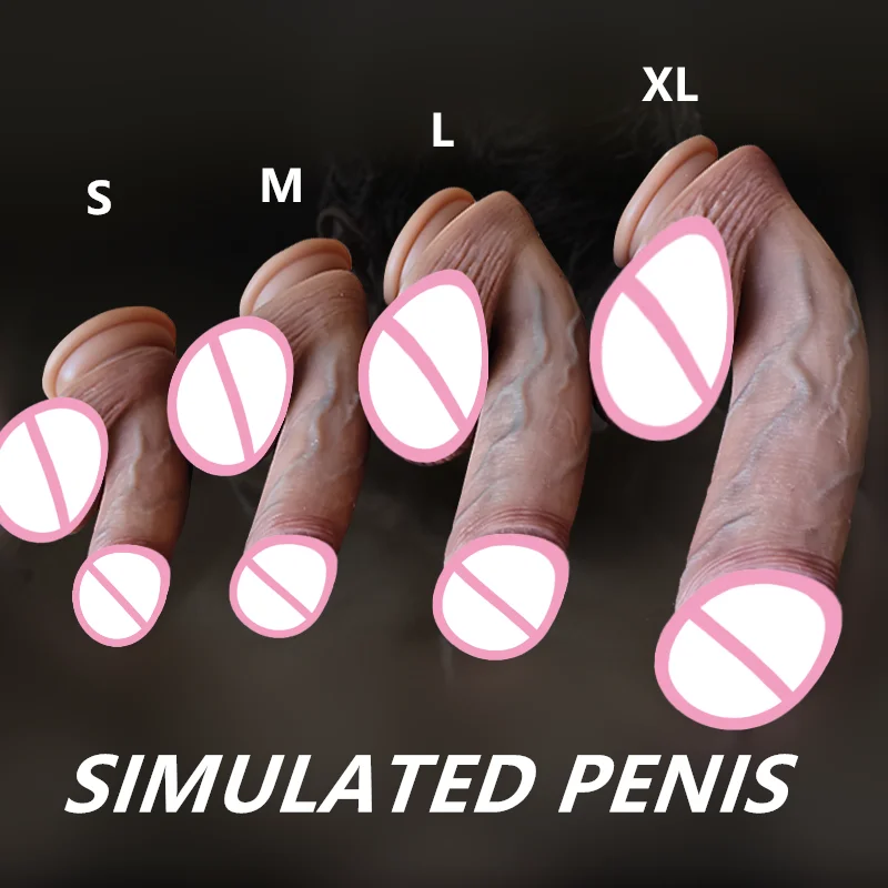 Soft Realistic Liquid Silicone Vibrator Dildo for Women 4 Sizes Self-Lubricating Sexual Pleasure Toy for Partner Play