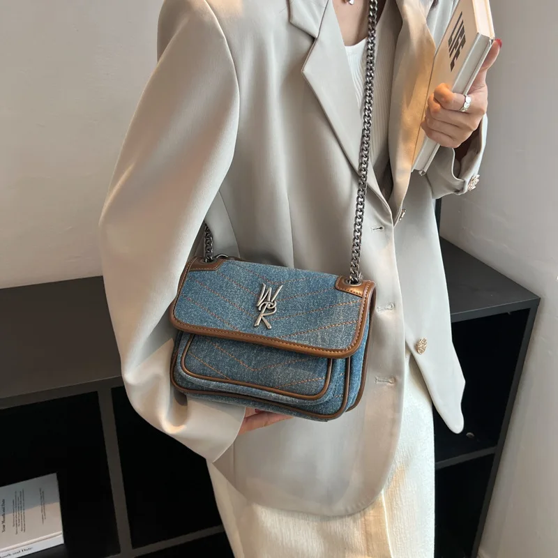 2023 Hot Girl Jean Versatile bolsa Bule Denim Female Shoulder Bag шопер сумка женская handbags for women