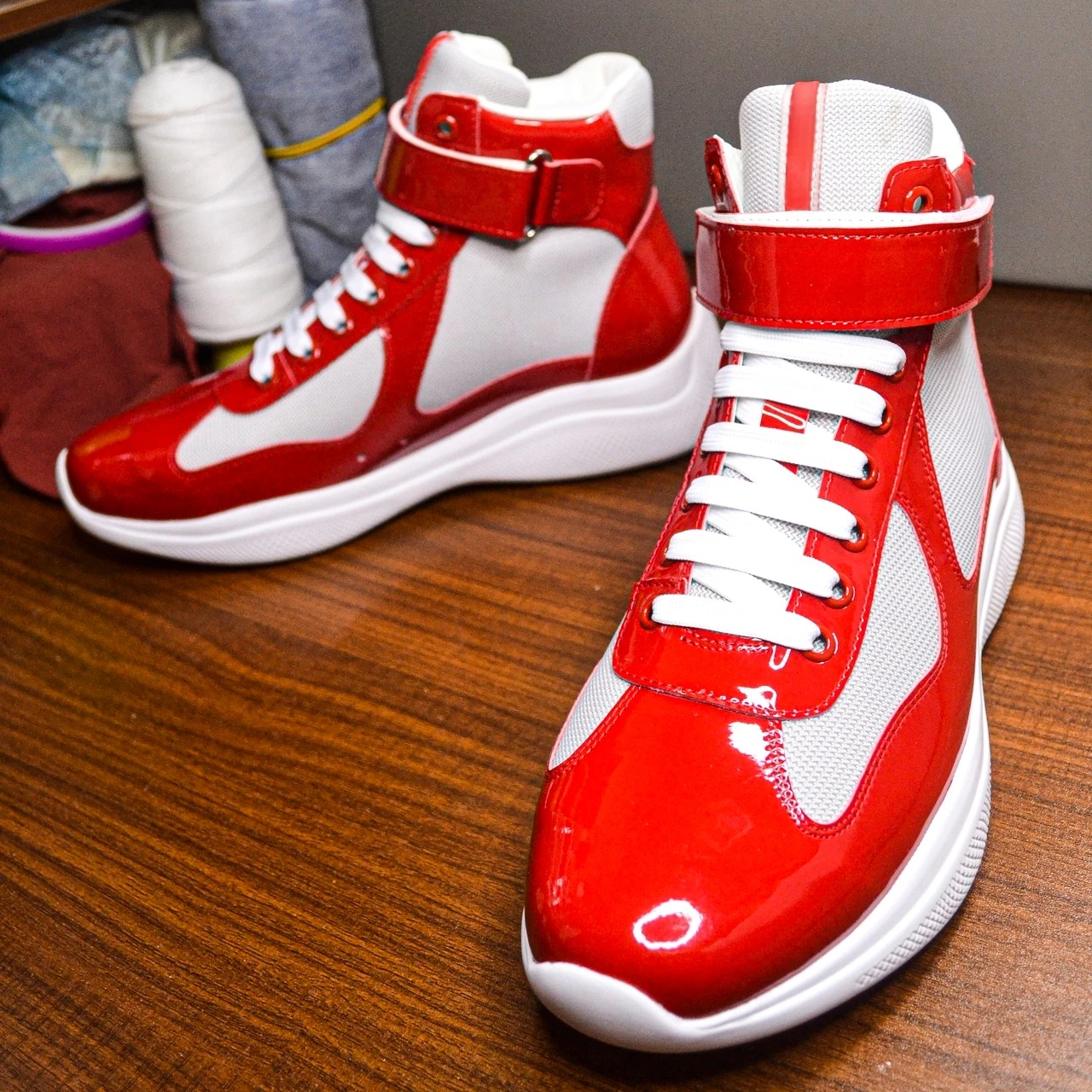 

Holiday Gifts Luxury Brand Men's Shoes Fall Winter High-Top Casual Sneakers Sports Shoes Patent Leather Outdoor Hiking Boots