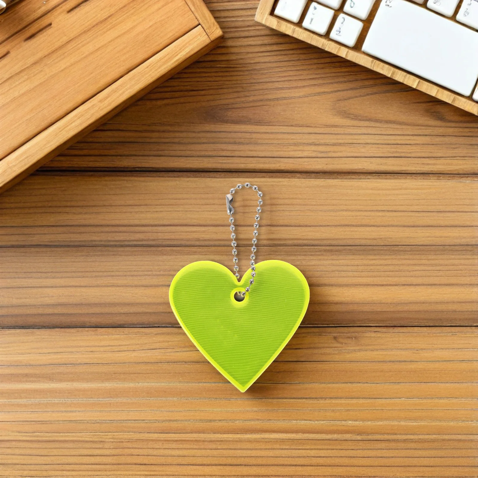 

24Pcs High Visibility Reflective Pendants Heart Reflector Keychain for School Bag Backpack Cycling Outdoor