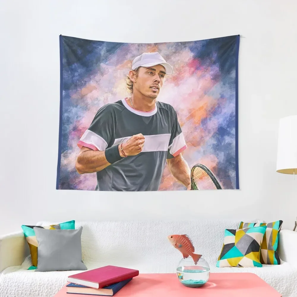 

Alex De Minaur come on gesture. London 2023. Digital artwork print wall poster illustration by Sam Brannan Tapestry