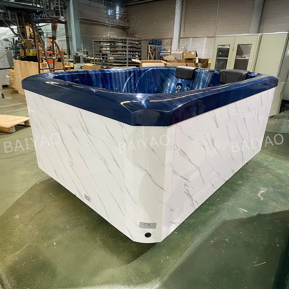 

Top Grade Acrylic Massage Spa Tub For 3 People Smart Control Optional Skirt Imported