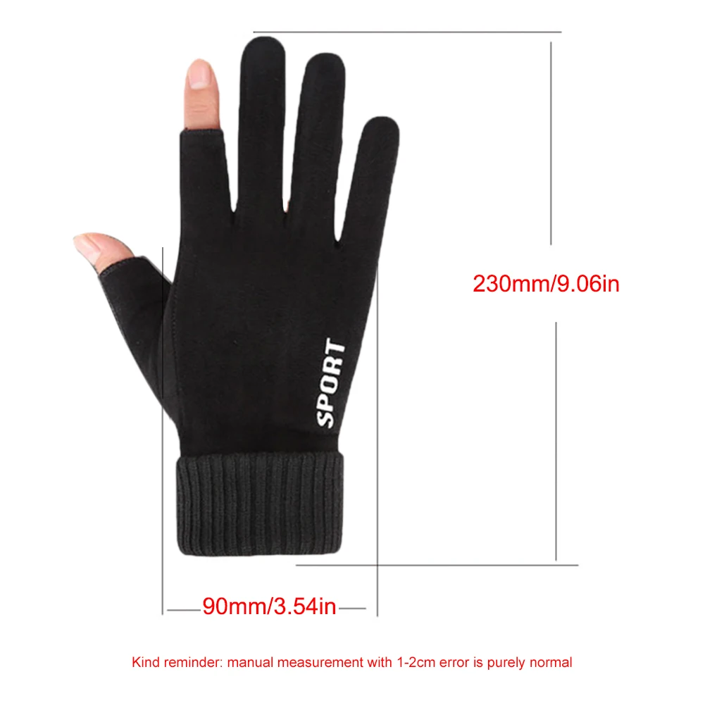 Touch Screen Electric Heated Hand Warmer Windproof USB Rechargeable Heating Thermal Gloves 2 Finger Heated Gloves for Women Men