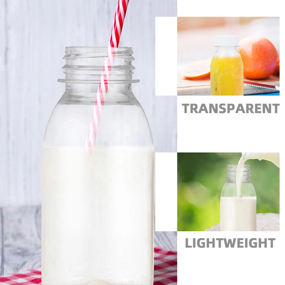 25 قطعة من الزجاجات البلاستيكية المدمجة القابلة لإعادة الاستخدام 100 مللي حاويات شفافة لعصير الحليب والعصائر والنزهات والمشي لمسافات طويلة زجاجات صغيرة للعصير #3