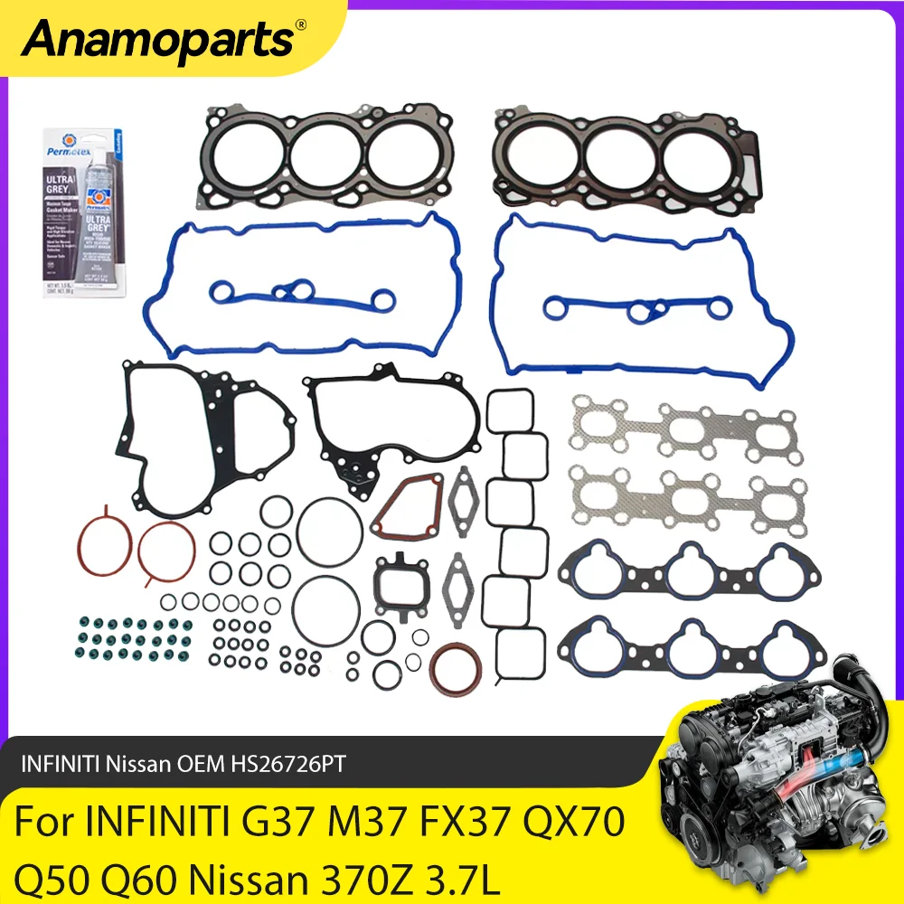 Engine Parts Head Gasket Set Fits 3.7 L VQ37VHR For Infiniti EX37 FX37 G37 M37 Q40 Q50 Q60 Nissan 370Z 3.7L V6 GAS HS26726PT