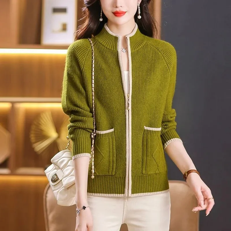 

Spring Autumn Cardigan Sweater Jacket Women 2026 New Fashion Loose Zipper Knitted Sweater Coat Female Casual outerwear Ladies